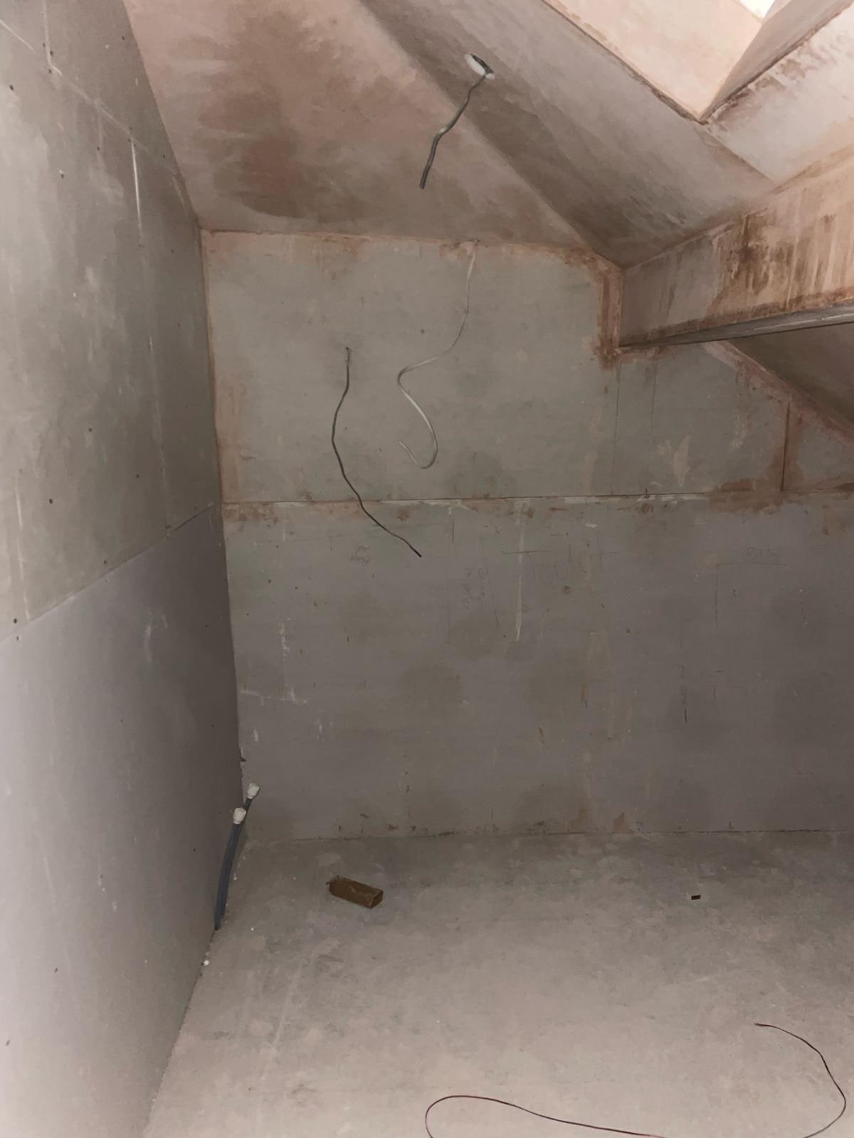 A Loft Bathroom in Marble & Gold Before